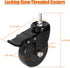 4 Inch Set 4 Caster Wheels Locking Stem Casters,Swivel Stem Casters Suitable for Original Big Size Green Egg Rolling