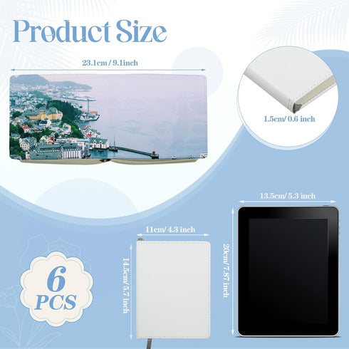 Zonon Sublimation Journal Blank Notebooks A6, 190 Pages Thick Faux Leather Notebooks for Office Supplies, White