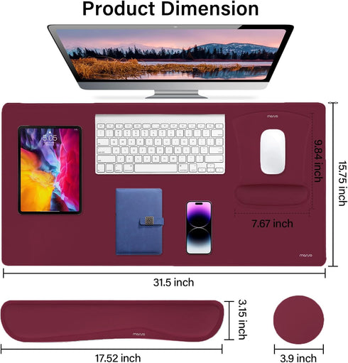 Set, MOSISO Keyboard Mouse Pad Large Gaming Mousepad&Keyboard Wrist Rest&Mouse Wrist Rest&Coaster, Ergonomic Non-Slip