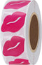 Hybsk Kissing Lips Removable Body Stickers, Total 1,000 Per Roll, Pink