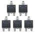 5Pcs 25A Push Button L1 Series Manual Reset Thermal Circuit Breaker, 125-250V AC, 50V DC