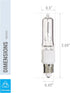 Pack 10 100 JDE11 bulb100W T4 120V Bulbs-Clear E11 T4 BulbDimmable-Warm Q100CL/MC, of Watt Halogen candelabra Light