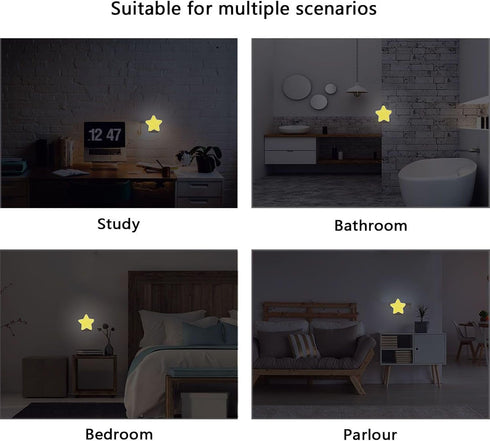 Burbuja 0.2W Polka Dots Yellow White LED Night Light Plug into Wall Star-Shaped Nightlight Dusk to Dawn Auto Sensor