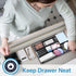 Desk Drawer Organizer, Black - Office Drawer Divider Tray with 6 Compartments, Metal Mesh for Stationery & Makeup