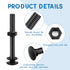 Zonon Carriage Bolt Kit, Galvanized Carriage Bolt Set with Rust Resistance Bolts, Washers, and Nuts (12 Sets, Black,