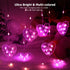 10ft 3.3ft Heart Curtain Lights Battery Operated Valentines Day Decor, x Warm White & Multicolor Twinkle Fairy String