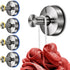 YOHOM Suction Cup Hooks for Shower Bathroom, 4 Silver Wall Cups for Inside Vacuum Windows