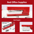 UPIHO Red Office Supplies Set - Red Desk Accessories, Stapler, Tape Dispenser, Scissors, and More for Women