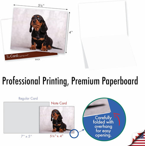 The Best Card Company - 10 Adorable Blank Dog Cards, Assorted Pet Breeds, Boxed Set