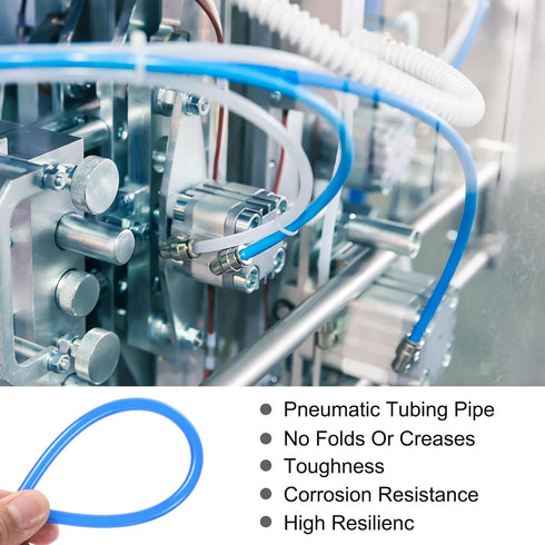 Pneumatic Tubing Pipe, 6mm x 4mm Blue PU Polyurethane Tube, 19.7FT for Air Compressor