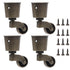 4PCS 2.6 1.5 Inch Cups Swivel Wheel Caster x Vintage Swivel Round Cup Caster for Furniture, Piano Stands, Tables