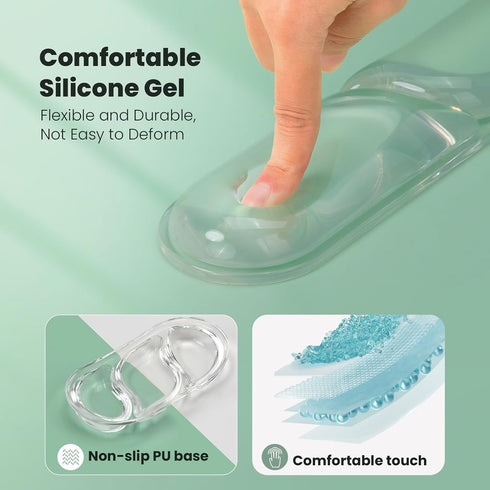Set TECKNET Clear Gel Wrist Rest for Computer Keyboard, Ergonomic Gel Keyboard Wrist Rest for Typing Pain Relief