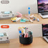 Desk Pencil Pen Holder, 5 Slots 360° Rotating Organizer for Office, School, Home, Art Supplies, Black