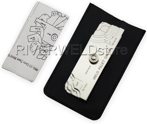 RIVERWELD 7 Piece Fillet Weld Set Gage MG-11, Welding Inspection Test Ulnar Metric & Inch with Markings
