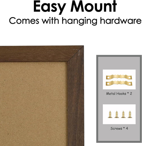 Whiteboard Calendar & Corkboard, 10.5" x 14.5", Rustic Brown Framed Combination Dry Erase White Board & Bulletin Board