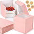 12Pcs Pink Square Cake Boxes with Window, 8x8x8 Inches Disposable Bakery Carrier for Pastries, Cookies, Cupcakes,