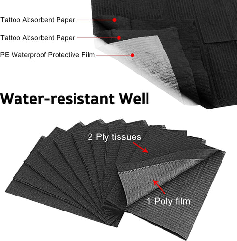 3 13" 18" Autdor Dental Bibs Sheets Ply Tissue Disposable Waterproof Lap Cloths x Patient Bibs Tattoo Bibs Tattoo Table