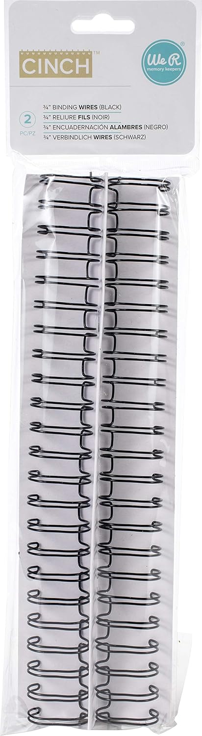 We R Memory Keepers Cinch Book Binding Wire, 0.75-Inch, Black (2 Pack)