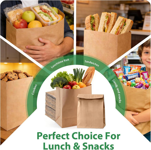 lulucorgi 100 Pack, 9.8 5.5 13",16lb Packaging, Brown Paper Bags Bulk x x Medium Kraft Shopping Bags for Business