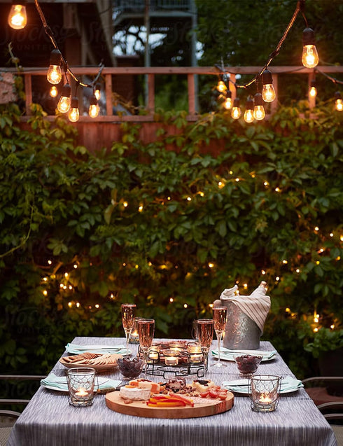 25 9pcs S14 Bulbs, 1 E26 Dimmable, IP65 Commercial 2700K Svater Outdoor Led String Lights FT, Patio Lights for Outside