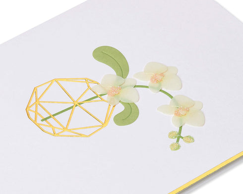 Papyrus Thank You Card with Orchid Design