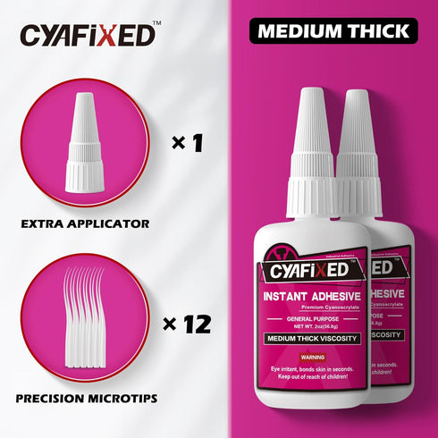 Strong Cyanoacrylate (CA) Super Glue, Medium-Thick Viscosity Instant Adhesive, 4 oz. for 3D Printing and Hobby Models