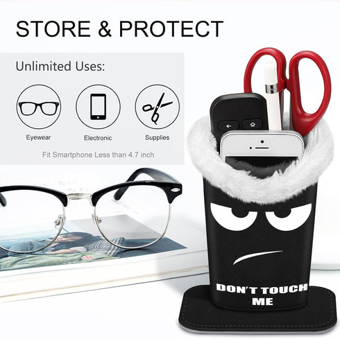 FINTIE Plush Lined Eyeglasses Holder, Glasses Stand Case, Anti-scratch Glasses Storage Organizer for Desk, Nightstand