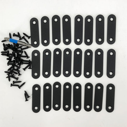 QSJ 24 Pcs Black Straight Bracket Mending Plate, 56mm / 2.2" with Screws and Screwdriver