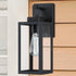 12 Lights-12 Inch Black Wall Sconce Outdoor Wall Light,Exterior Sconce Steel and Glass Outdoor Porch Light, Black