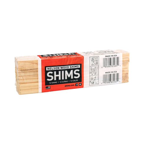 Nelson Wood Shims - DIY Bundle of 8-Inch High Performance Natural Wood Shims, 12 Total