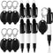 Zonon 12 Pcs Mini Flashlight Keychain Permanent Markers, Classic Black Bullet Tip for Nurse Badge Key Rings