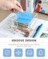 Clear Acrylic Sticky Note Holder, Notepad Storage Dispenser for 3 x 3 Inches Sticky Notes, Desk Organizer