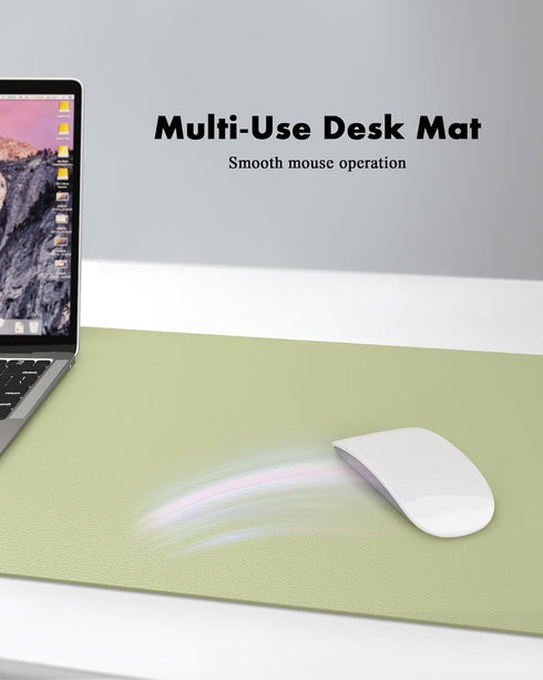 YSAGi Double-Sided Desk Pad, 31.5"x15.7" Leather Desk Mat, Waterproof Desk Blotter for Office/Home