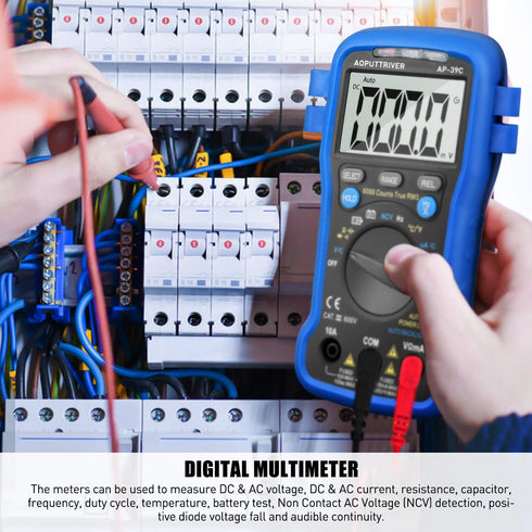 Smart Digital Multimeter: AC DC Voltage Current Meter 6000 Count, Auto Range Multi Tester for Electrical Measuring