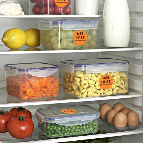 500 1.5 Inch 1 L LIKED Pcs Use First Circle Removable Labels - Circular Inventory Control Labels for Restaurant Food