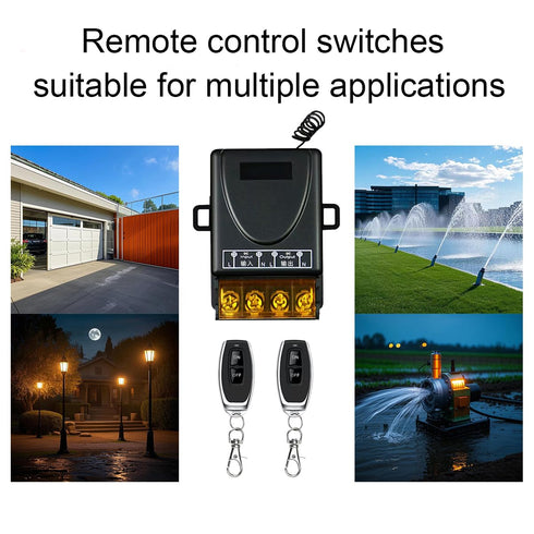 Feloako 120V 110V-240V 30A 328ft Remote Control Switch Wireless,AC RF Relay Switch Kit for Garage
