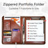 WRIYES Leather Padfolio with 3 Ring Binder, Zippered Portfolio Organizer, Professional Business Binder for