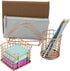 Sorbus 5-Piece Desk Organizer Set, Rose Gold Accessories Includes Pencil Cup Holder, Letter Sorter, and More for Home