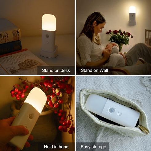 2000mAh Portableimmable 5 2Pack) YELKO Motion Sensor Night Light, Rechargeable Night Lights Battery Powered