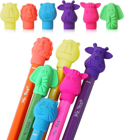 Mr. Pen - Erasers, Cap 60 Pack - Cute Colorful Animal Eraser Caps for Kids, Pencil Toppers, School Supplies