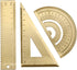 Golden Brass Triangle Ruler Set, Vintage 12cm Straight Ruler Protractor, Math Geometry Education Tool for Students and