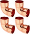 PATIKIL 1 1/8" ID 1mm Thick Elbow Copper Fitting, 4pcs 99.9% Pure Copper Pipe Connector