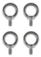 US Stainless 4 Pieces Stainless Steel 316 1/4" Lifting Eye Bolt 1/4" UNC Marine Grade Pitch