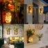 Set OurWarm Sunflower Wall Sconces of Two, Mason Jar Sconces Farmhouse Wall Decor Comes with Remote Control and Warm