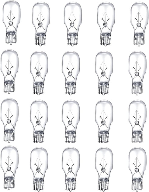 4W 12V T5 Light Bulbs - 20 Pack for Landscape Light Bulbs, Wedge Base Low Voltage Garden Light Bulbs