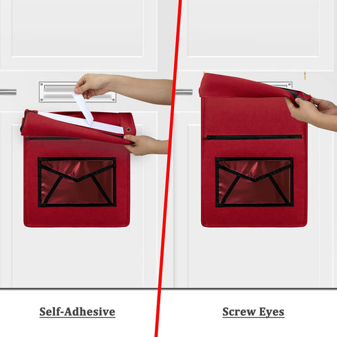 Indoor Mail Slot Catcher Bag, High Capacity Felt Mail Slot Cover, Red Mail Bag, Home Hardware Accessories