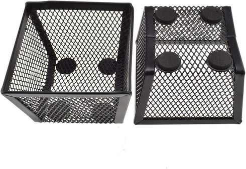 HAHIYO Stackable Paper Clip Mesh Holder Cup, 2.2" Height, 2 Pack Black, Sturdy PaperClip Holder for Desk Organizer
