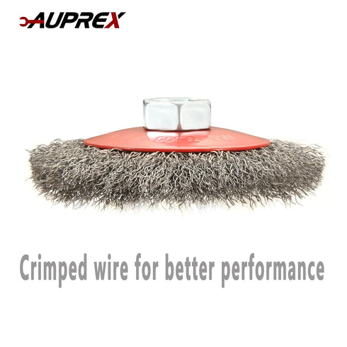 5 Pack Coarse Crimped Wire Wheel Brush for Angle Grinder - 4 Inch, 5/8 Inch-11 Arbor, Light Duty Conditioning