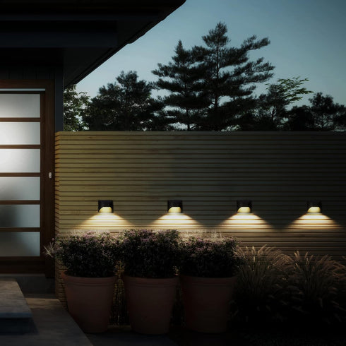 Fences,Waterproof2-Pack Solar Fence Lights -Deck & Step & Stair Lights - Warm White/Daylight/Cool White Options