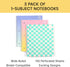 Yoobi Wide Ruled Spiral Notebook Set – 3-Pack of 1 Subject Notebooks, Bright Pink, Blue & Green Designs – 150 Perforated 3-Hole Punched Sheets Each, For School, Office & Home – 10.5” x 8” by Yoobi